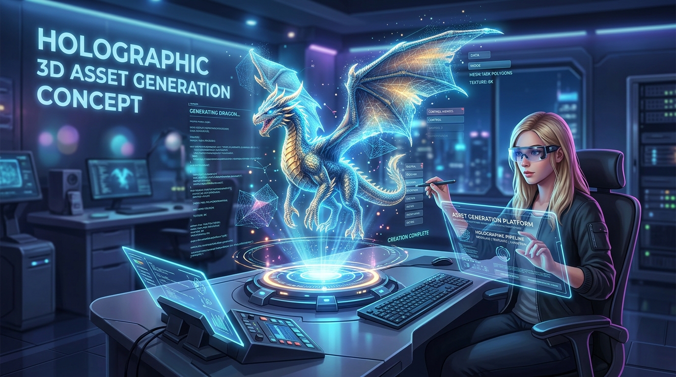 全息 3D 资产生成概念
