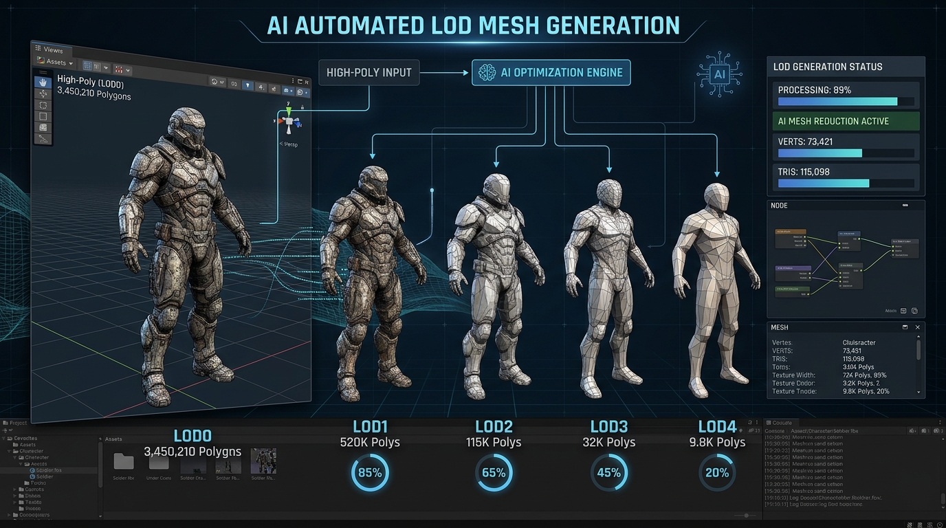 AI 自动化 LOD 网格生成