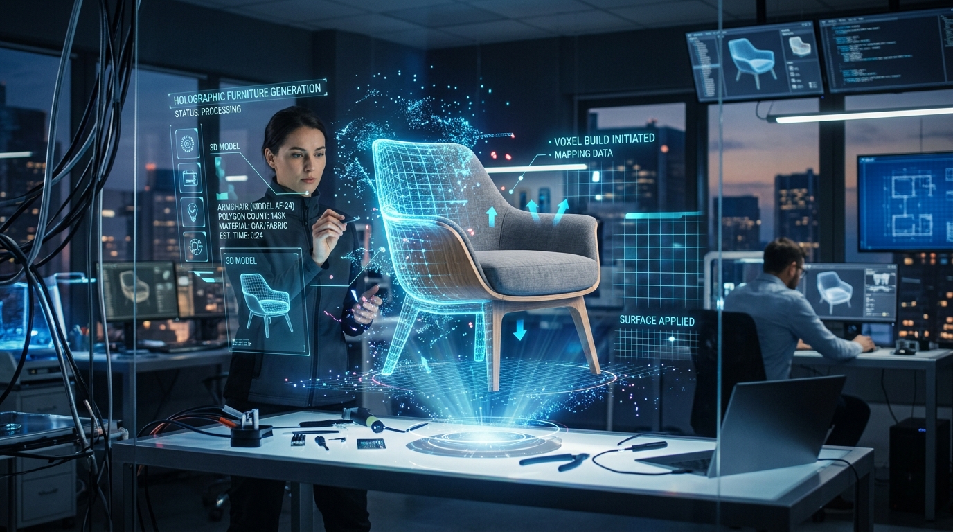 Holographic 3D furniture generation process