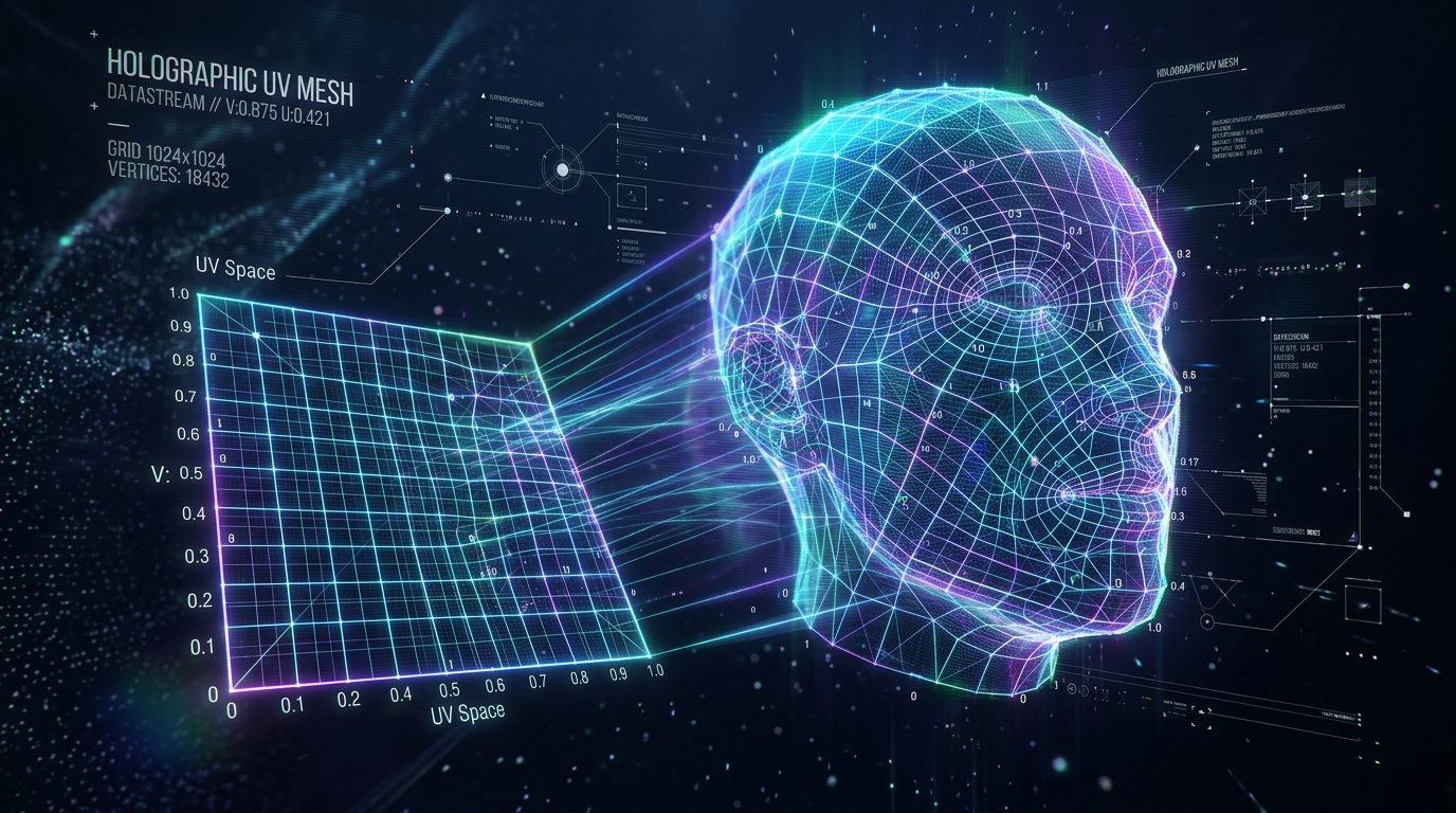 Abstract Holographic UV Mapping Grid