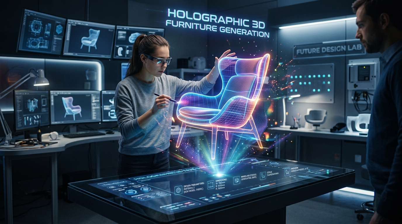 Концепция генерации голографической 3D-мебели