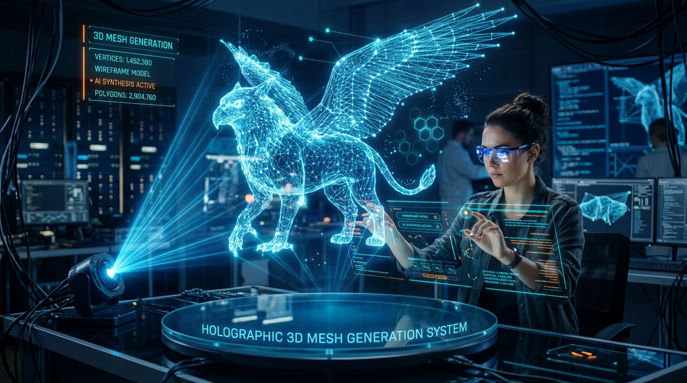 Holographic 3D mesh generation