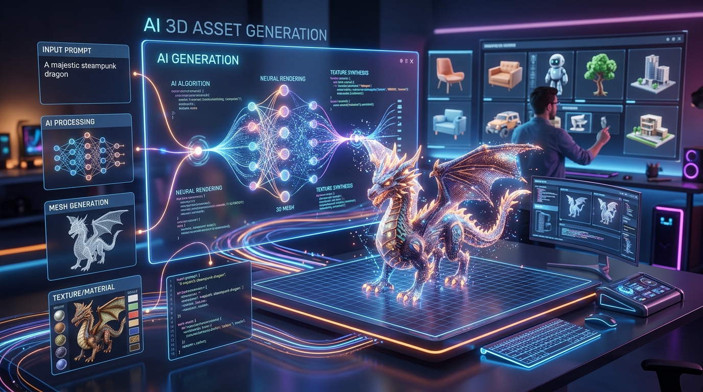 AI 3D asset generation concept