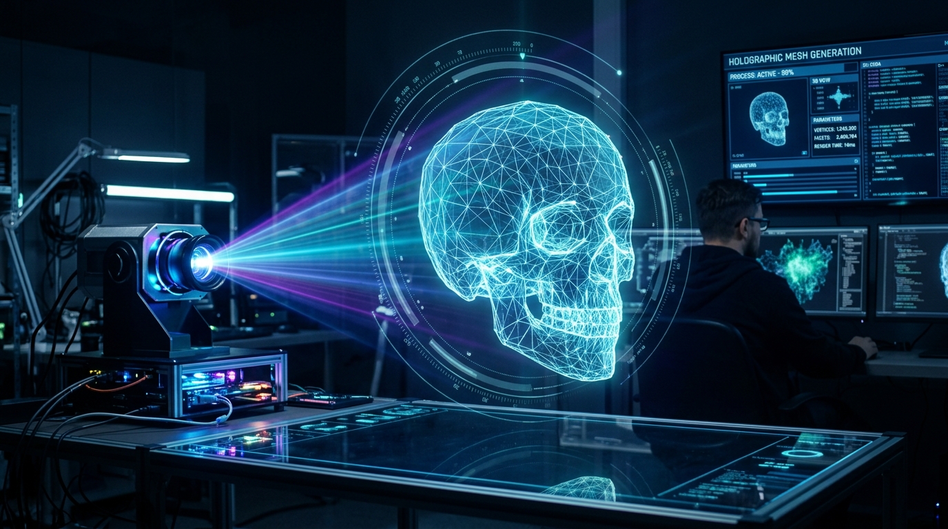 Holographic 3D mesh generation