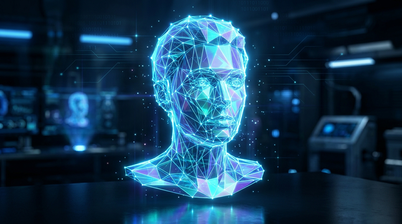 Holographic Low Poly Mesh