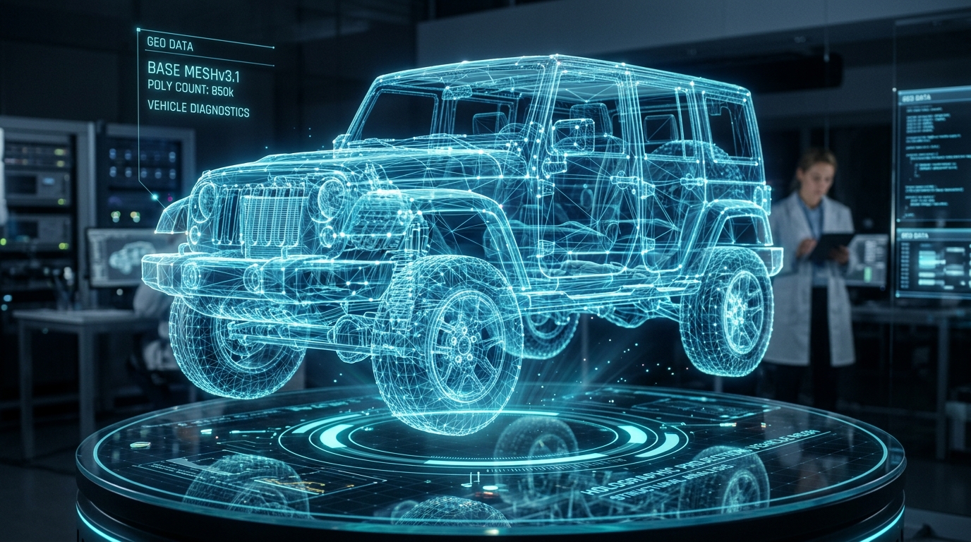 Holographic 3D vehicle base mesh