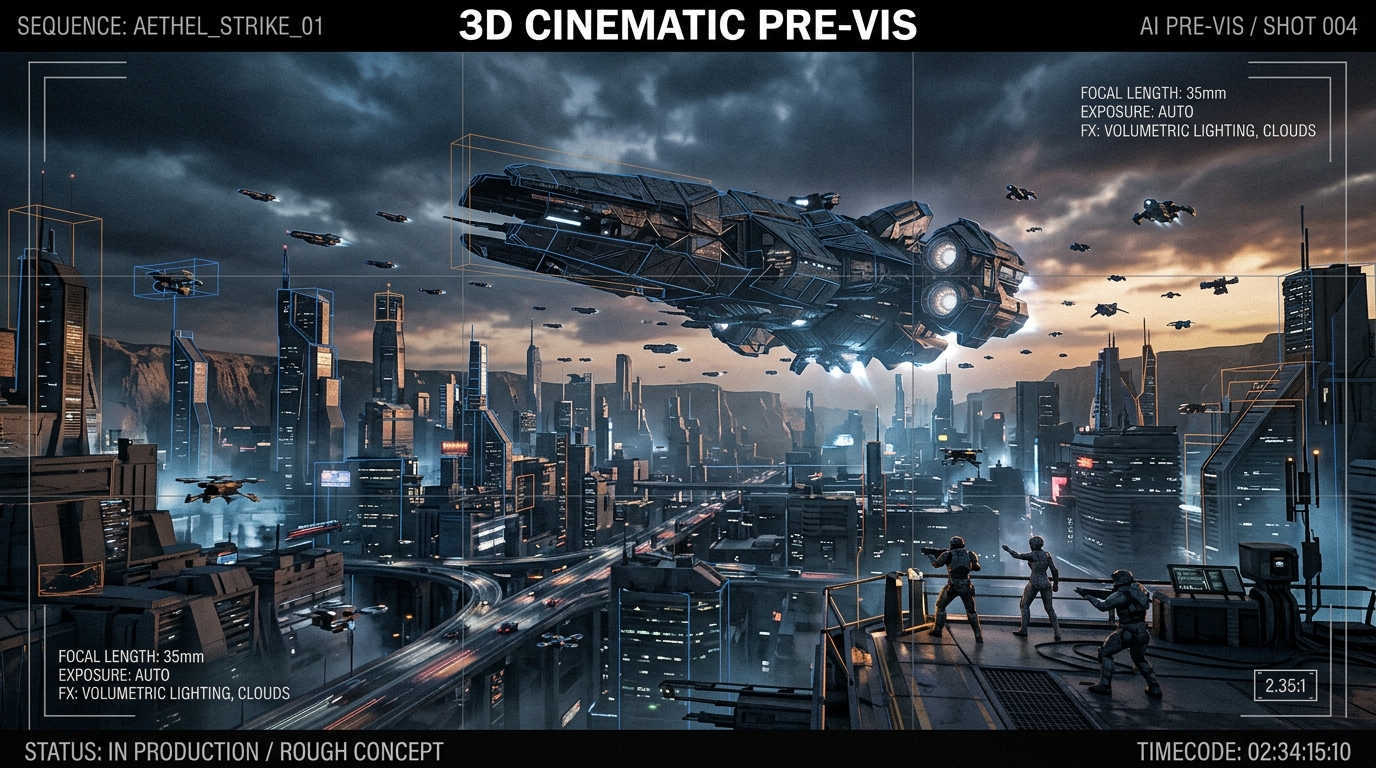 AI 3D Cinematic Pre-visualization Concept