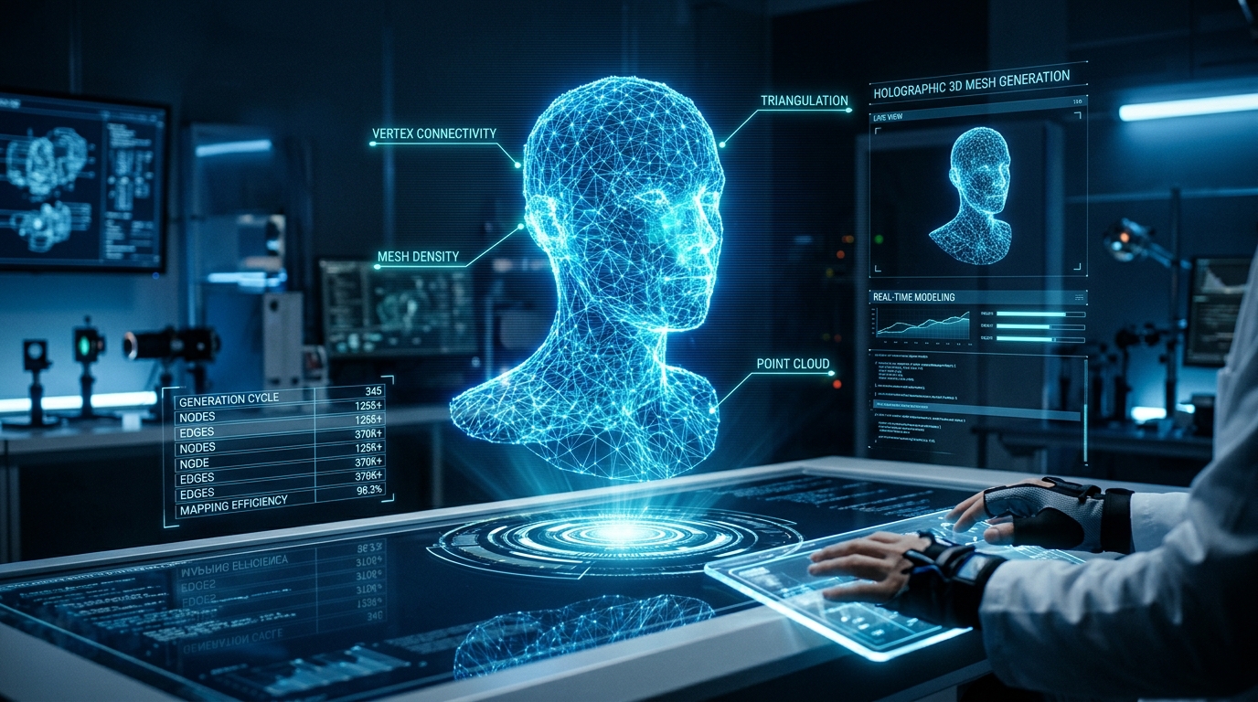 Holographic 3D mesh generation
