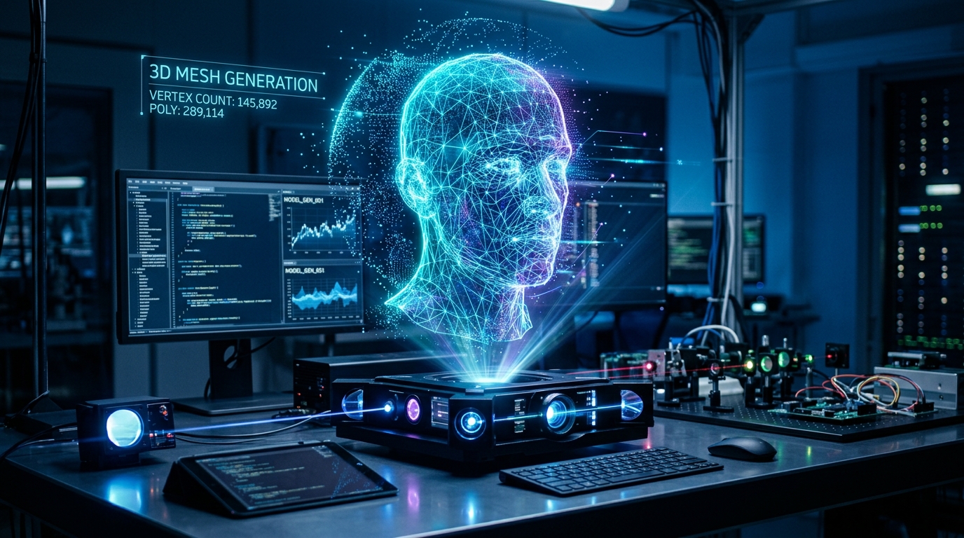 Holographic 3D mesh generation
