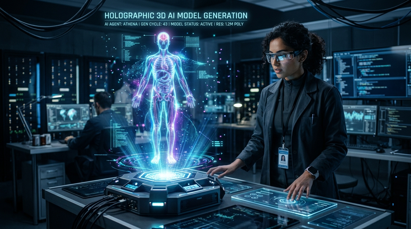 Holographic 3D AI Model Generation