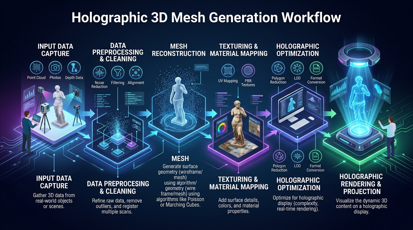 全息 3D 网格生成工作流程