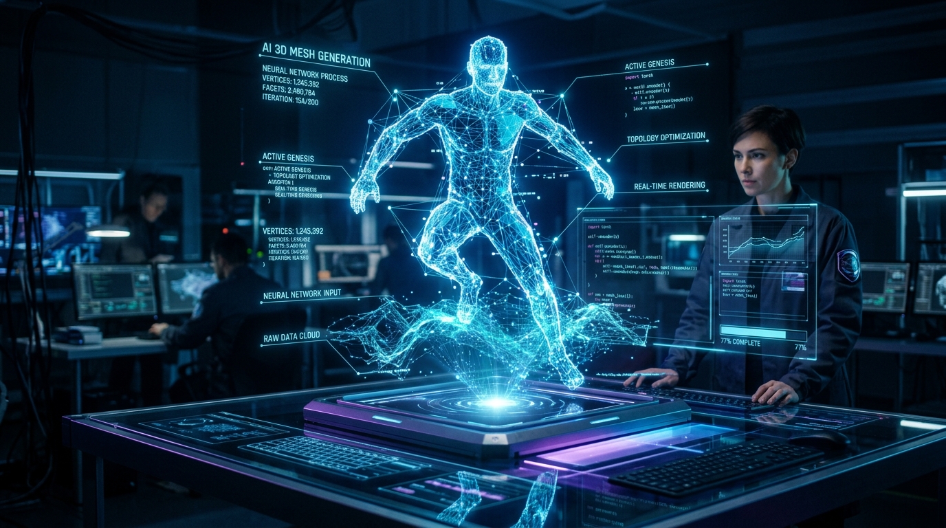 AI 3D 网格生成全息图